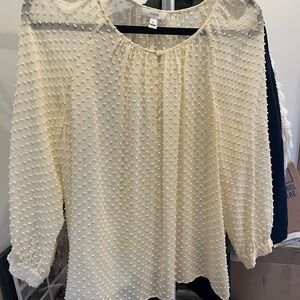 J. Crew Ivory Textured Blouse
